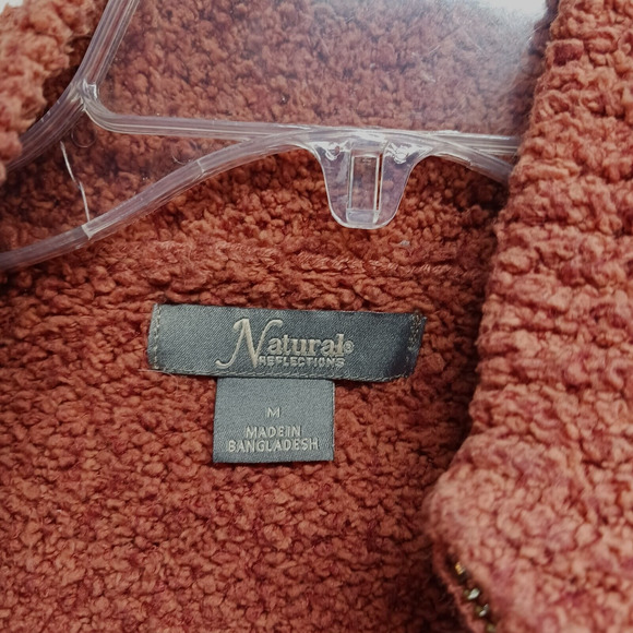 Natural Reflections Sherpa Cabin Full Zip Sweater Jacket size Medium - Picture 6 of 12